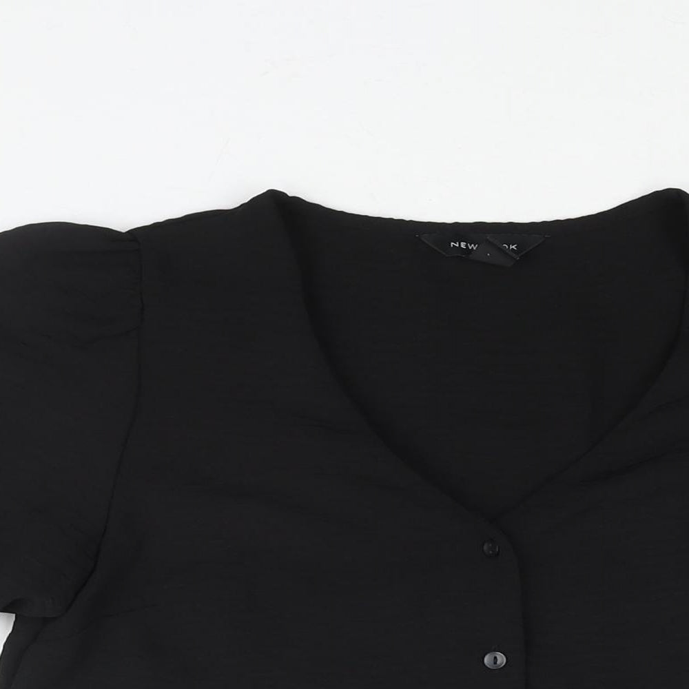 Womens UK Size 6 New Look Black Basic Blouse