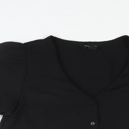 Womens UK Size 6 New Look Black Basic Blouse