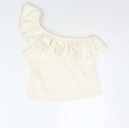 Womens UK Size M H&M Ivory Basic Blouse