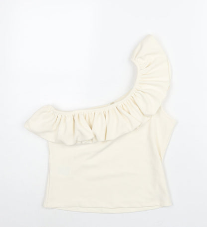 Womens UK Size M H&M Ivory Basic Blouse