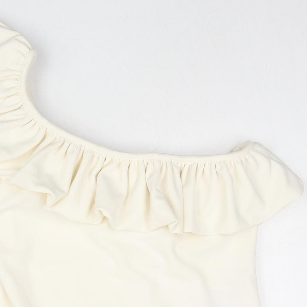 Womens UK Size M H&M Ivory Basic Blouse