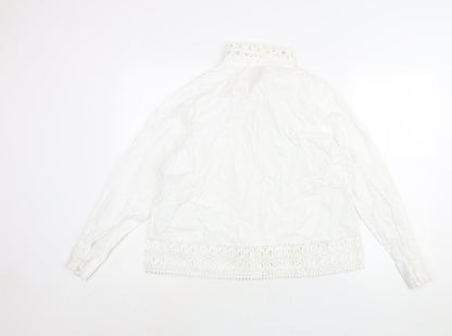 Womens UK Size 14 Cotton Traders White Basic Button-Up