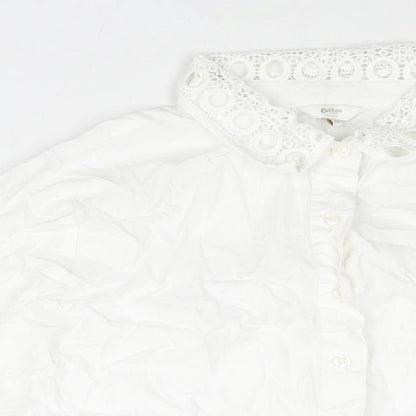 Womens UK Size 14 Cotton Traders White Basic Button-Up
