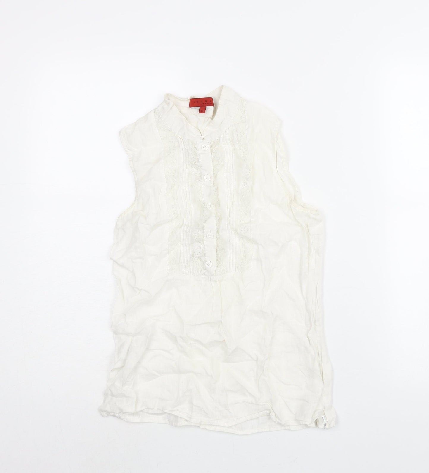 Womens UK Size 6 Hallhuber White Camisole Blouse