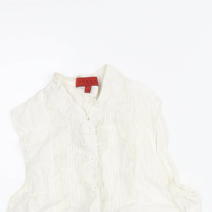 Womens UK Size 6 Hallhuber White Camisole Blouse