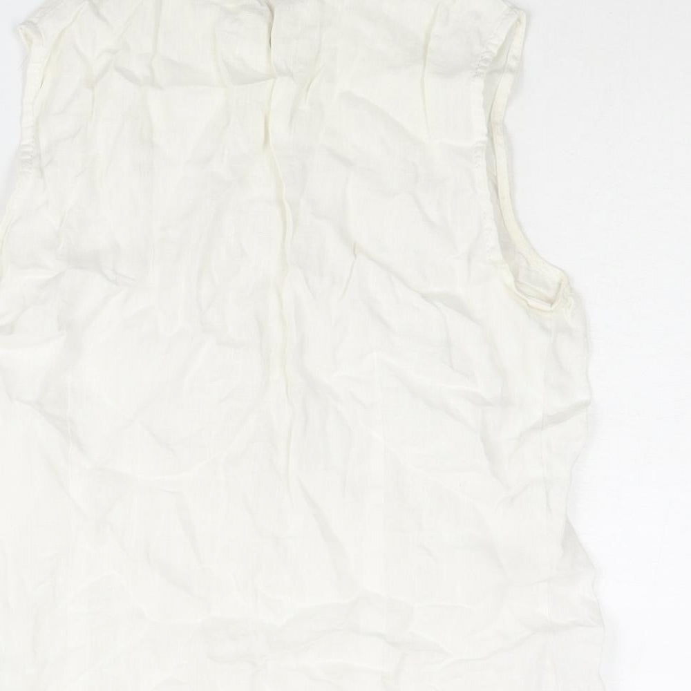Womens UK Size 6 Hallhuber White Camisole Blouse
