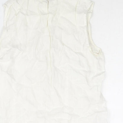 Womens UK Size 6 Hallhuber White Camisole Blouse