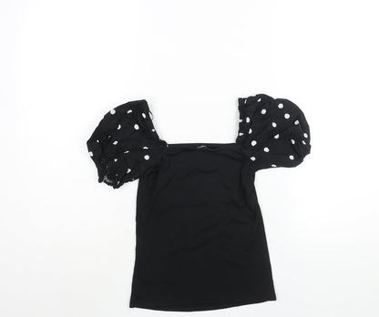 Womens UK Size 10 New Look Black Basic Blouse