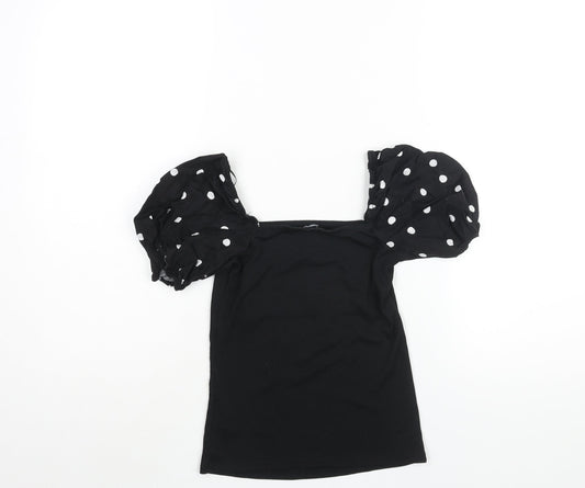 Womens UK Size 10 New Look Black Basic Blouse