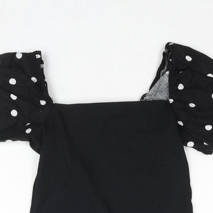 Womens UK Size 10 New Look Black Basic Blouse