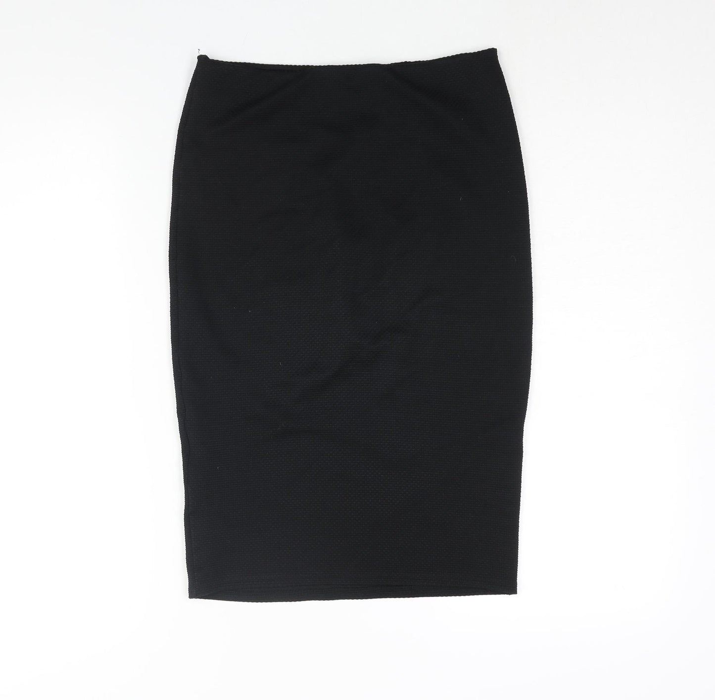 New Look Womens Black Polyester Straight & Pencil Skirt Size 10 - Textured