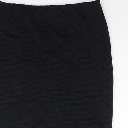 New Look Womens Black Polyester Straight & Pencil Skirt Size 10 - Textured