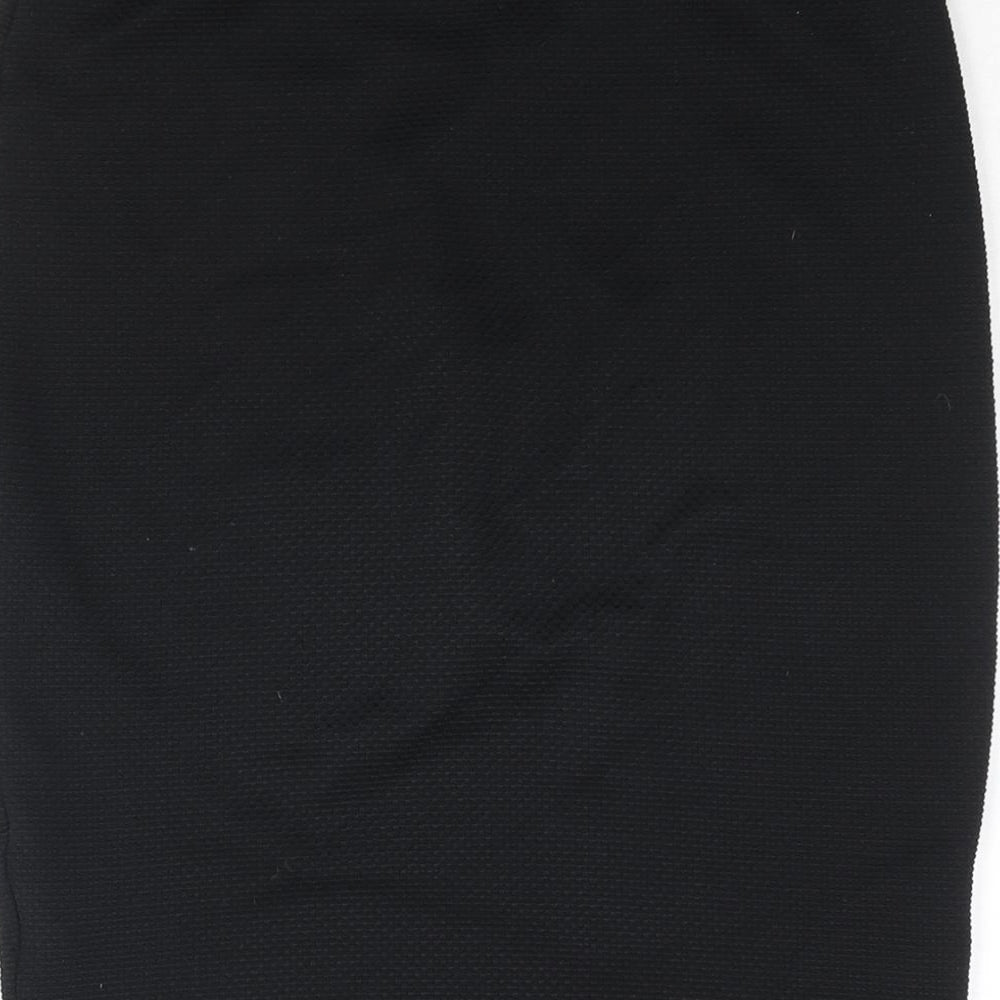 New Look Womens Black Polyester Straight & Pencil Skirt Size 10 - Textured
