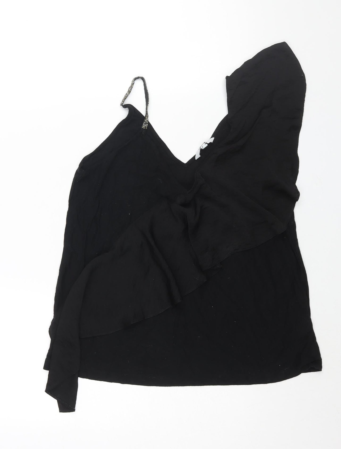 Womens UK Size 10 NEXT Black Basic Blouse