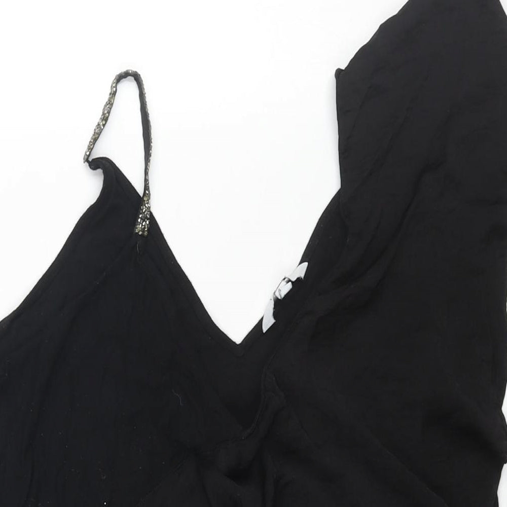 Womens UK Size 10 NEXT Black Basic Blouse