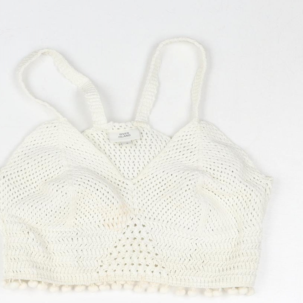 Womens UK Size 8 River Island Ivory Vest Jumper