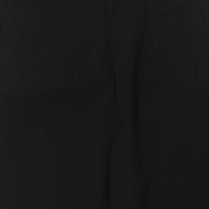 New Fashion Womens Black Viscose Trousers Size 26 L26 in Regular - Zip Detail Elasticated Waist