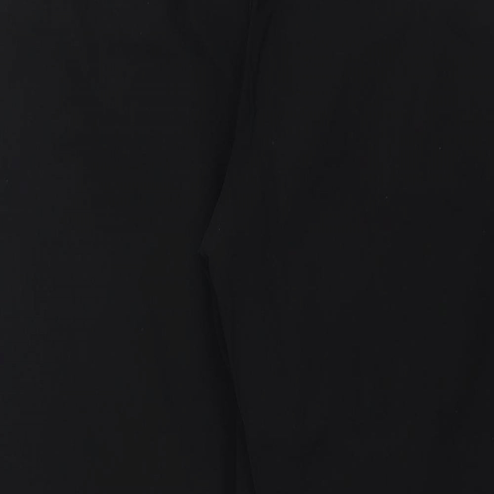 New Fashion Womens Black Viscose Trousers Size 26 L26 in Regular - Zip Detail Elasticated Waist