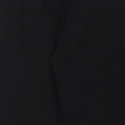New Fashion Womens Black Viscose Trousers Size 26 L26 in Regular - Zip Detail Elasticated Waist