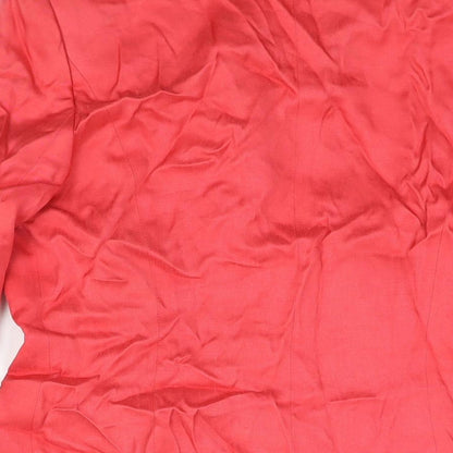 Country Casuals Womens Red Viscose Jacket Blazer Size 10