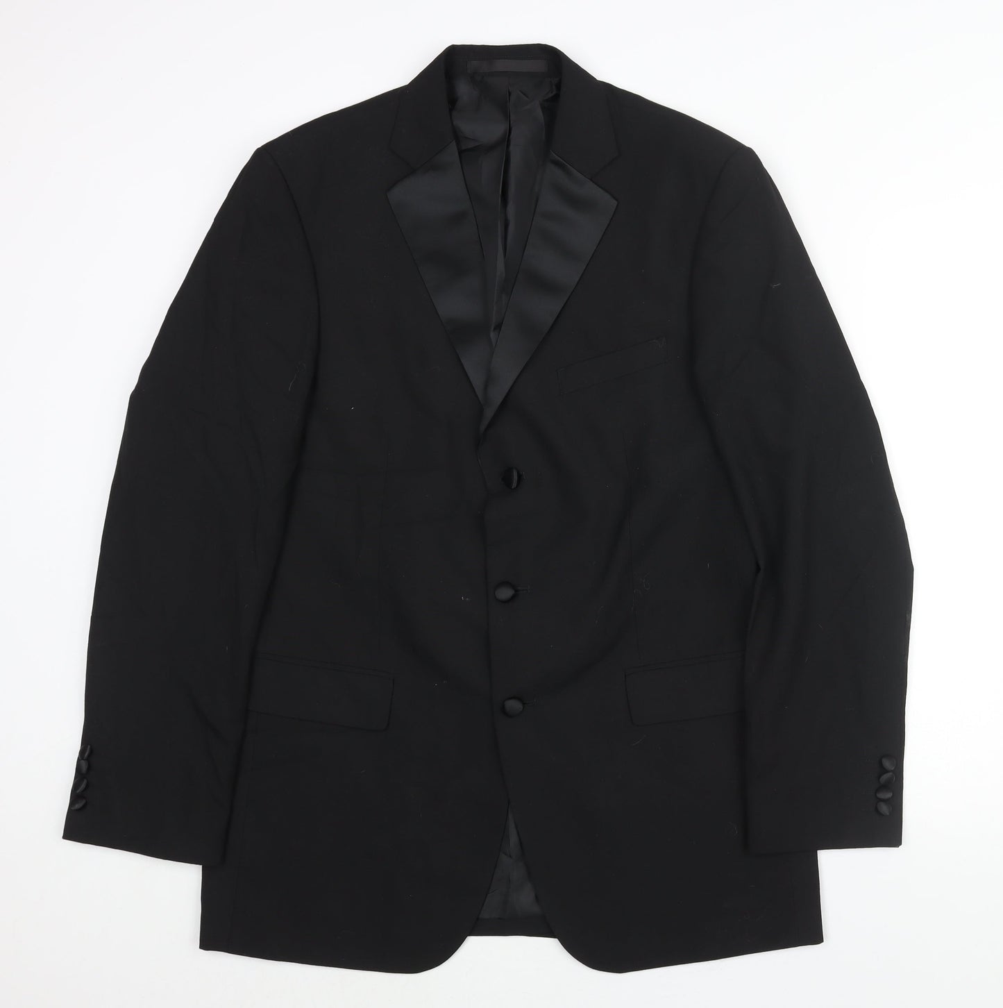 Mens UK Size 40 Marks and Spencer Regular Black Suit Tuxedo