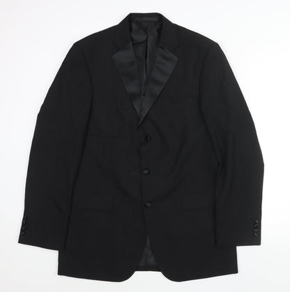 Mens UK Size 40 Marks and Spencer Regular Black Suit Tuxedo