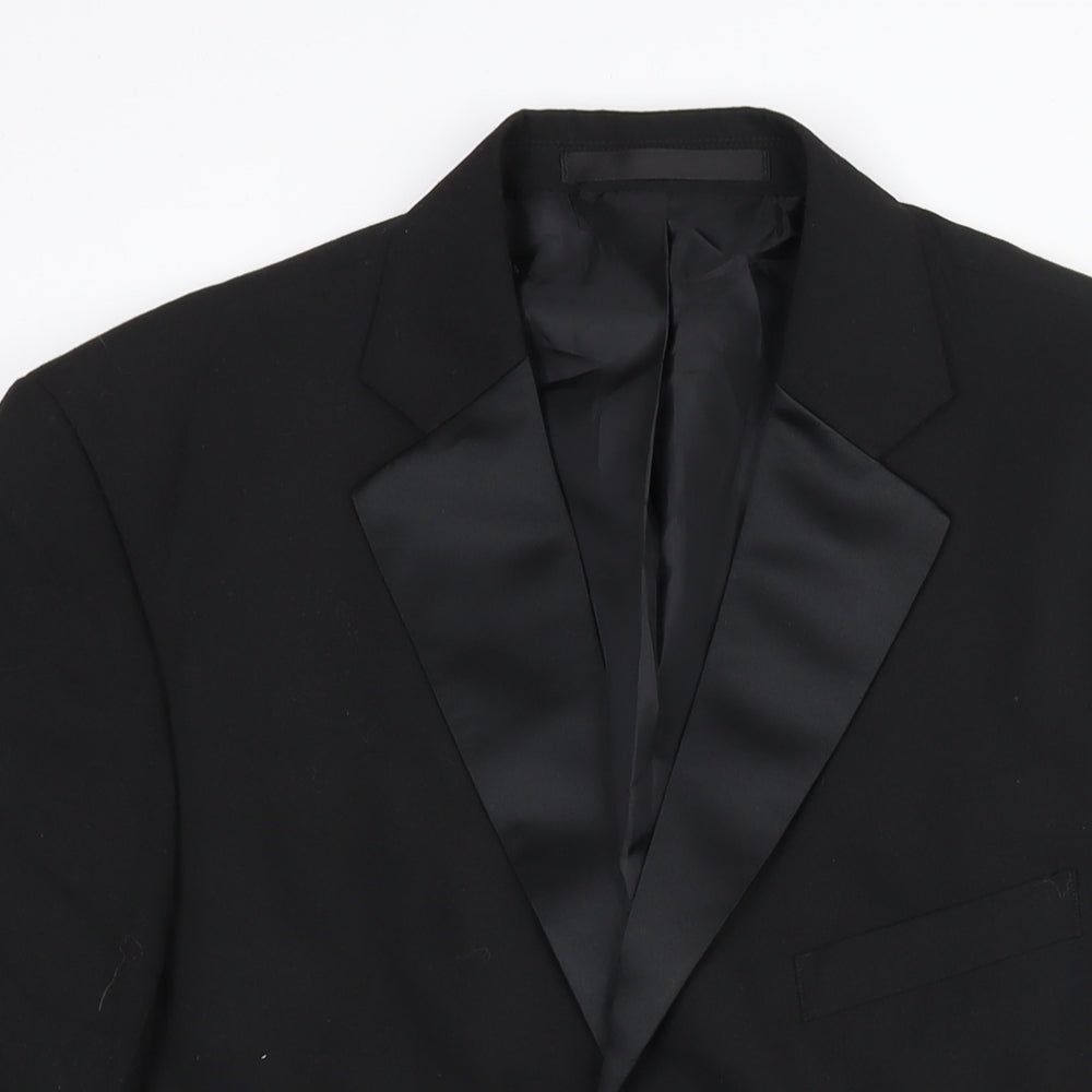 Mens UK Size 40 Marks and Spencer Regular Black Suit Tuxedo