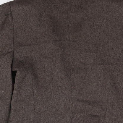 NAM & Co Womens Brown Herringbone Polyester Jacket Suit Jacket Size 10