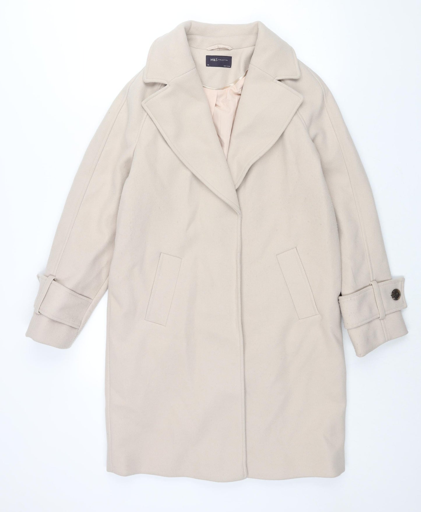 Womens UK Size XS Marks and Spencer Ivory Overcoat