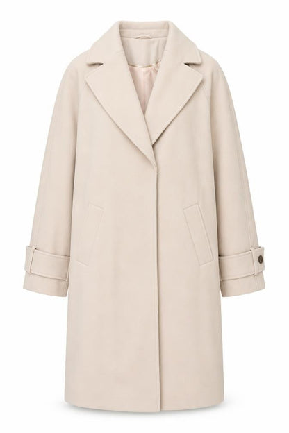 Marks & Spencer Womens Ivory Overcoat Coat Size XS Snap