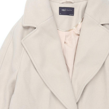 Womens UK Size XS Marks and Spencer Ivory Overcoat
