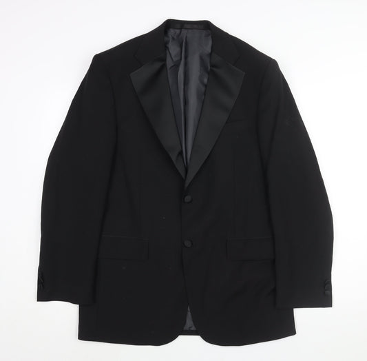 Mens UK Size 40 Marks and Spencer Regular Black Suit Tuxedo