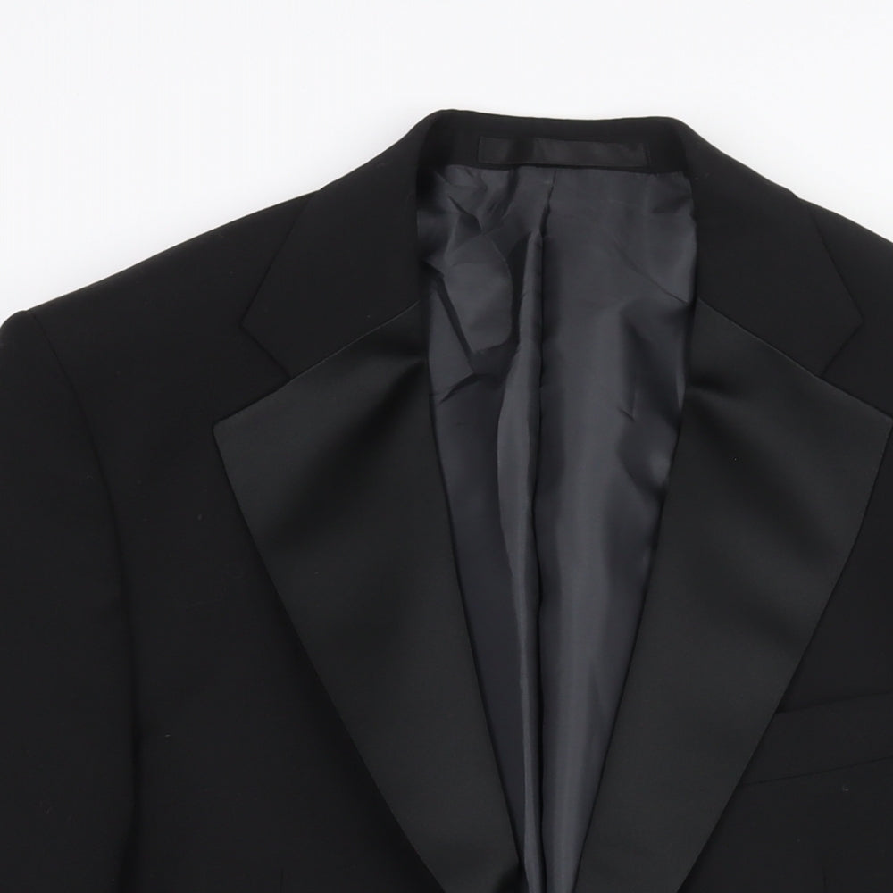 Mens UK Size 40 Marks and Spencer Regular Black Suit Tuxedo