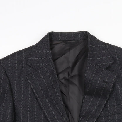 Rackhams Mens Black Striped Wool Jacket Suit Jacket Size 38 Regular