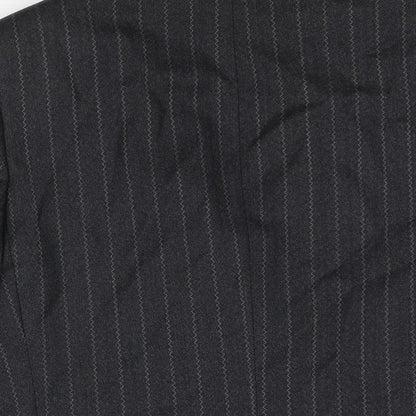 Rackhams Mens Black Striped Wool Jacket Suit Jacket Size 38 Regular