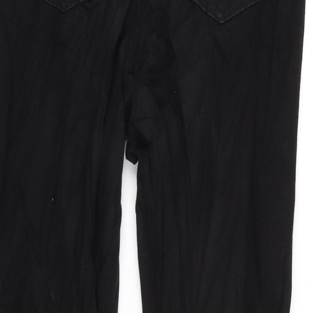 Parisian Womens Black Cotton Tapered Jeans Size 8 L27 in Regular Zip