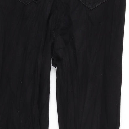 Parisian Womens Black Cotton Tapered Jeans Size 8 L27 in Regular Zip