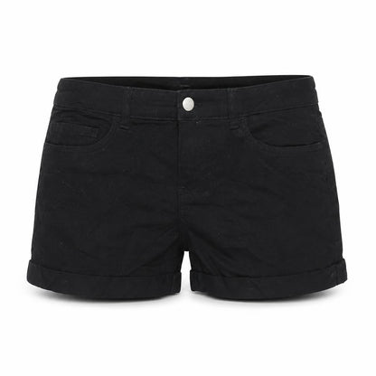 H&M Womens Black Cotton Boyfriend Shorts Size 8 Regular Zip