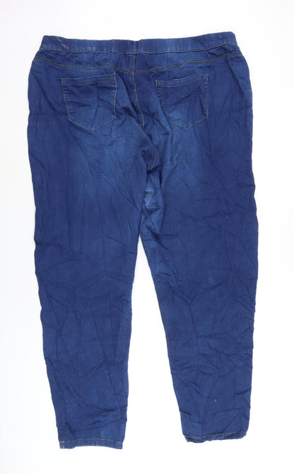 Denim365 Womens Blue Cotton Blend Jegging Jeans Size 22 L28 in Regular