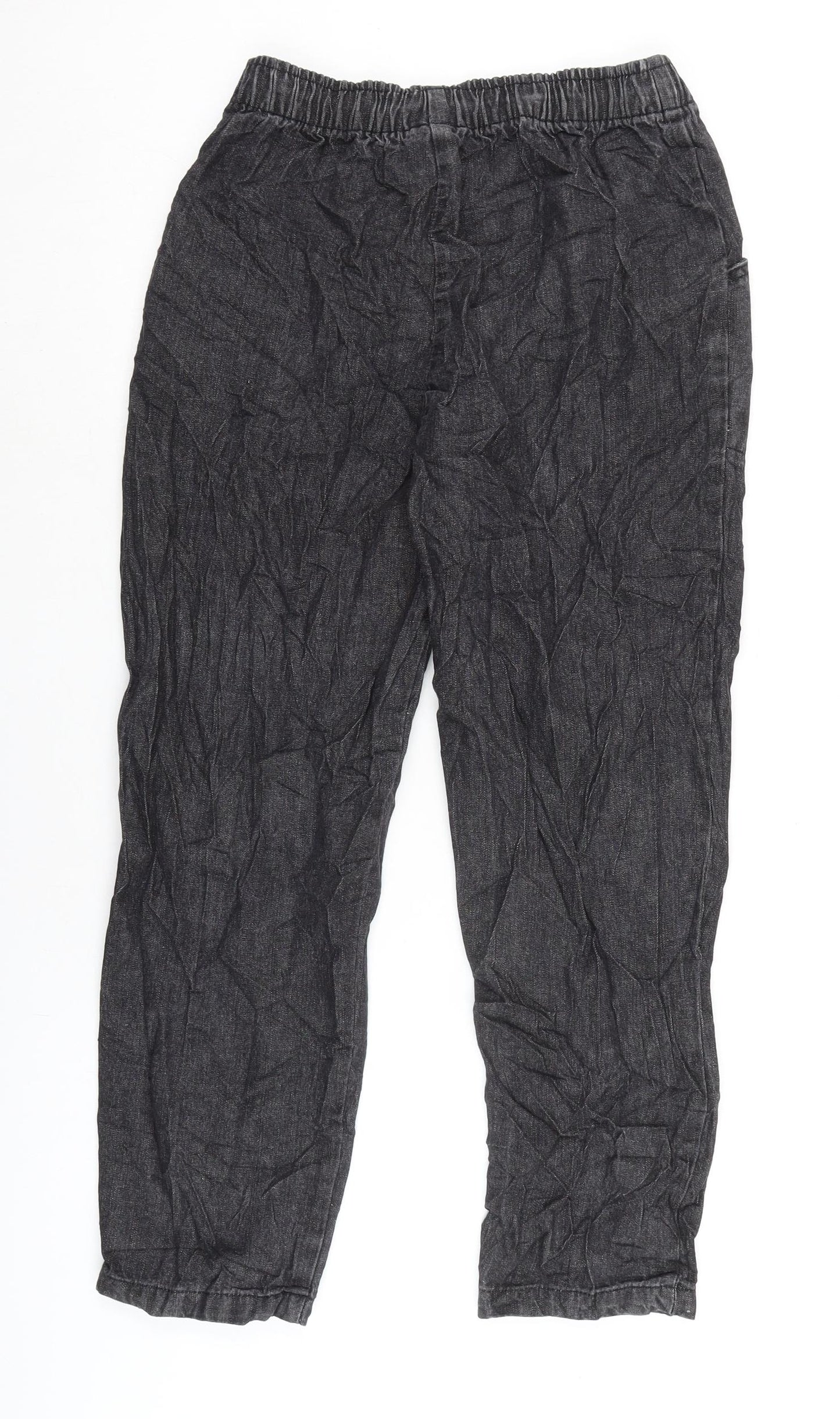 Amber Womens Grey Herringbone Cotton Straight Jeans Size 10 L24.5 in Regular