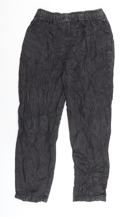 Amber Womens Grey Herringbone Cotton Straight Jeans Size 10 L24.5 in Regular