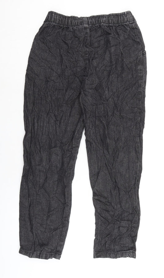 Amber Womens Grey Herringbone Cotton Straight Jeans Size 10 L24.5 in Regular