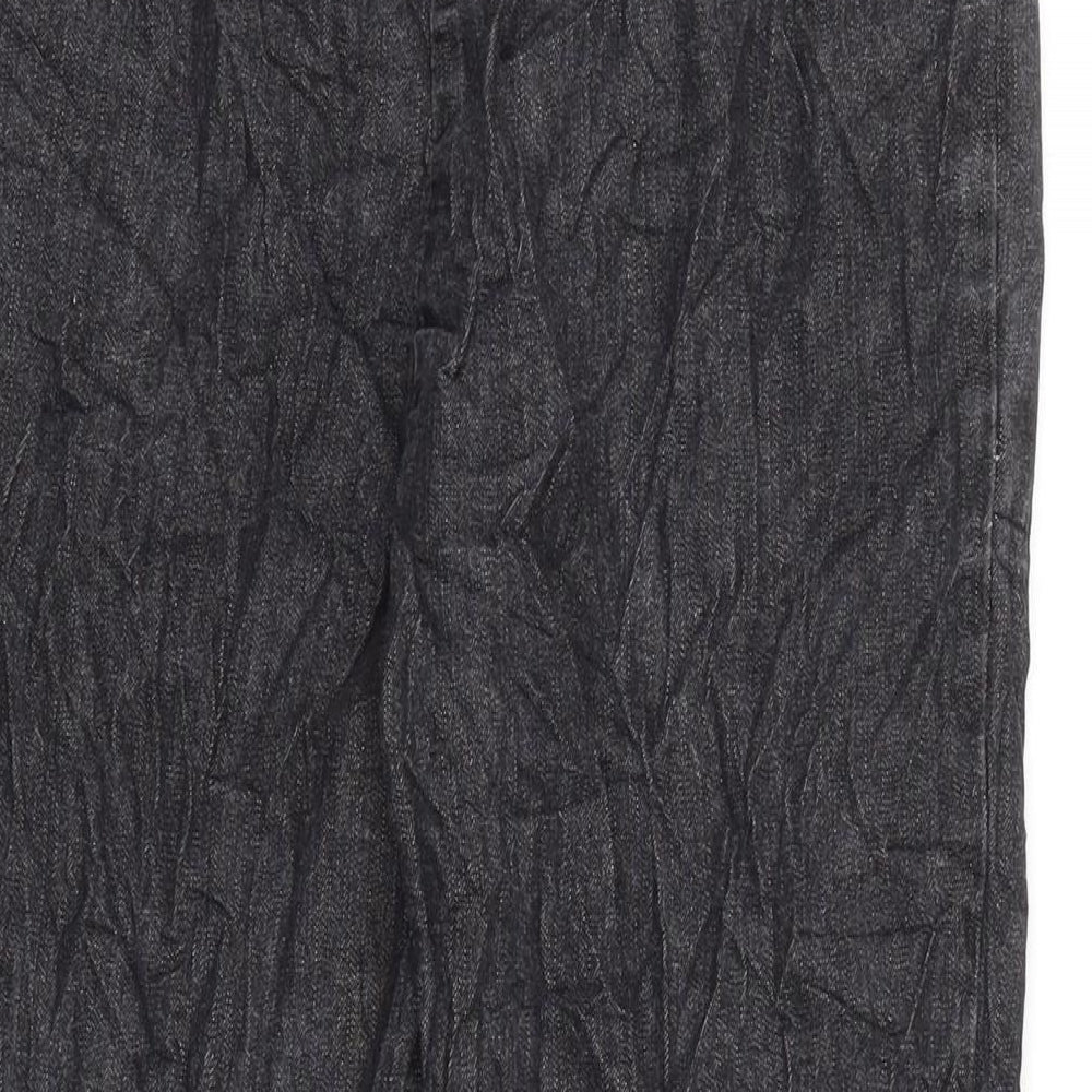 Amber Womens Grey Herringbone Cotton Straight Jeans Size 10 L24.5 in Regular