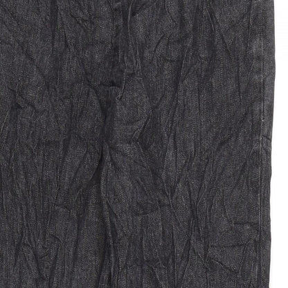 Amber Womens Grey Herringbone Cotton Straight Jeans Size 10 L24.5 in Regular