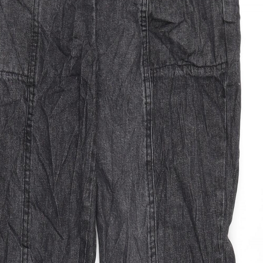 Amber Womens Grey Herringbone Cotton Straight Jeans Size 10 L24.5 in Regular