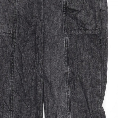 Amber Womens Grey Herringbone Cotton Straight Jeans Size 10 L24.5 in Regular