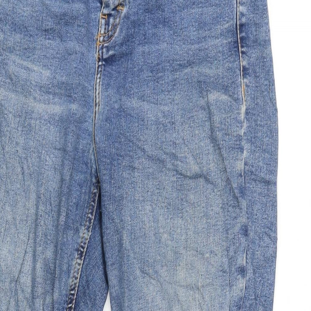 Topshop Womens Blue Cotton Blend Tapered Jeans Size 28 in L30 in Regular Zip
