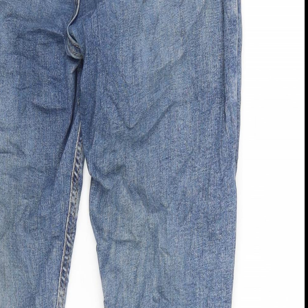 Topshop Womens Blue Cotton Blend Tapered Jeans Size 28 in L30 in Regular Zip