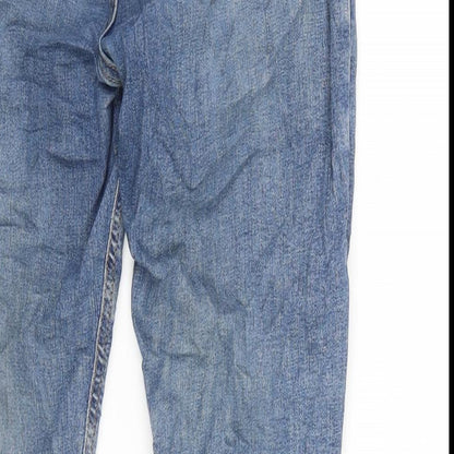 Topshop Womens Blue Cotton Blend Tapered Jeans Size 28 in L30 in Regular Zip