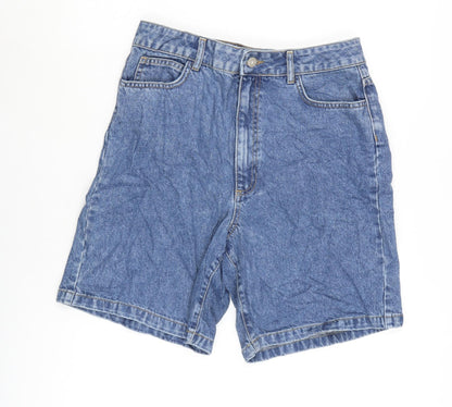 RR Womens Blue Cotton Bermuda Shorts Size 10 Regular Zip